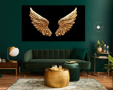 Golden angel wings portrait panorama by TheXclusive Art