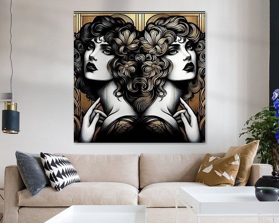 Voorbeeld van het werk in een kamer