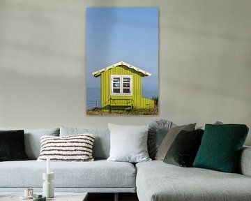 Groen strandhuisje Æro Denemarken