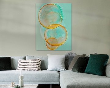 Modern abstract turquoise van Bert Nijholt