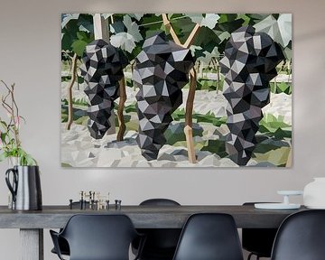 Abstracte Wandelaars in Groene Wijngaard