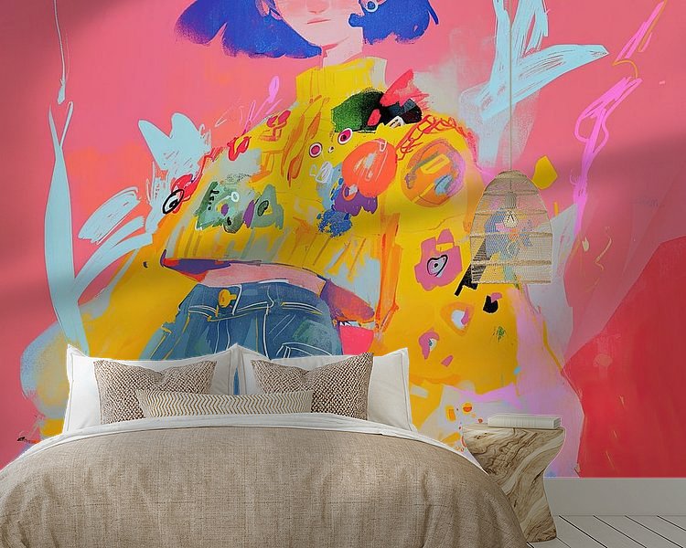 Voorbeeld van het werk in een kamer