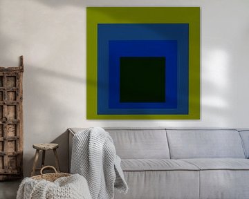 Josef Albers - Homage to the Square, green, blue, black . High Resolution by Vivanne