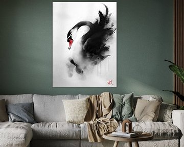 Zwaan Aquarel van Jacky