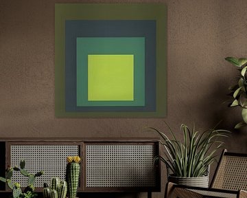 Josef Albers - Hommage an das Quadrat, grau, grün, olivgrün, hohe Auflösung