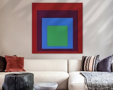 Josef Albers - Homage to the Square, red, blue, green , High Resolution by Vivanne