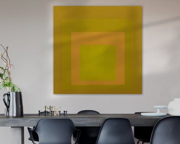 Josef Albers - Hommage aan het Vierkant, pistache, goudgeel. Hoge resolutie van Vivanne