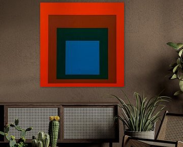 Josef Albers - Hommage aan het plein, rood, blauw, hoge resolutie van Vivanne