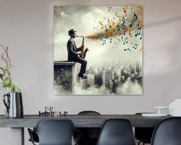 spanning met de saxofoon van Bernhard Karssies