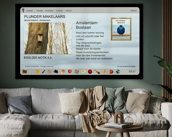 Voorbeeld van het werk in een kamer