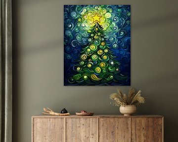 Kerstboom van Gogh van But First Framing