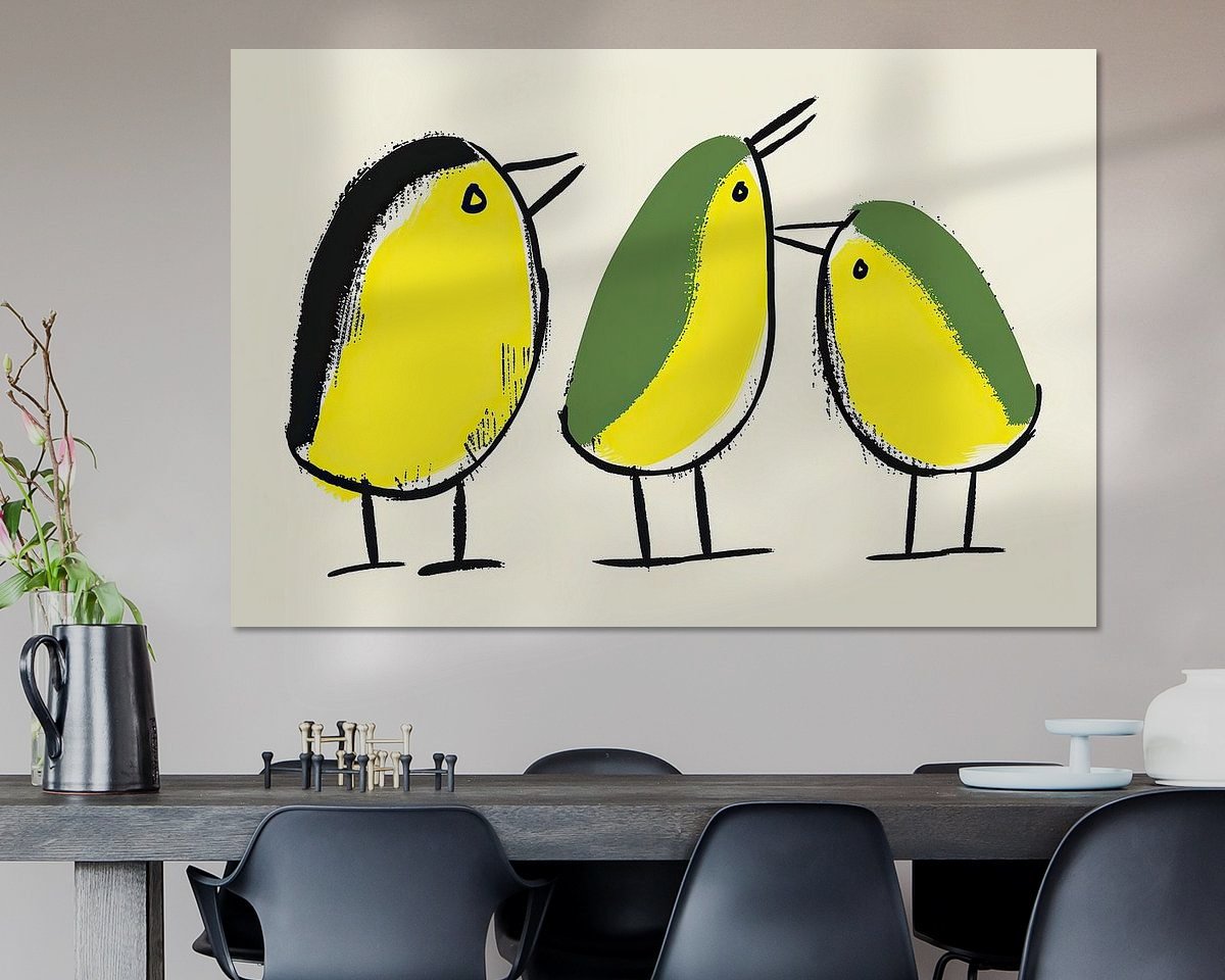 Voorbeeld van het werk in een kamer