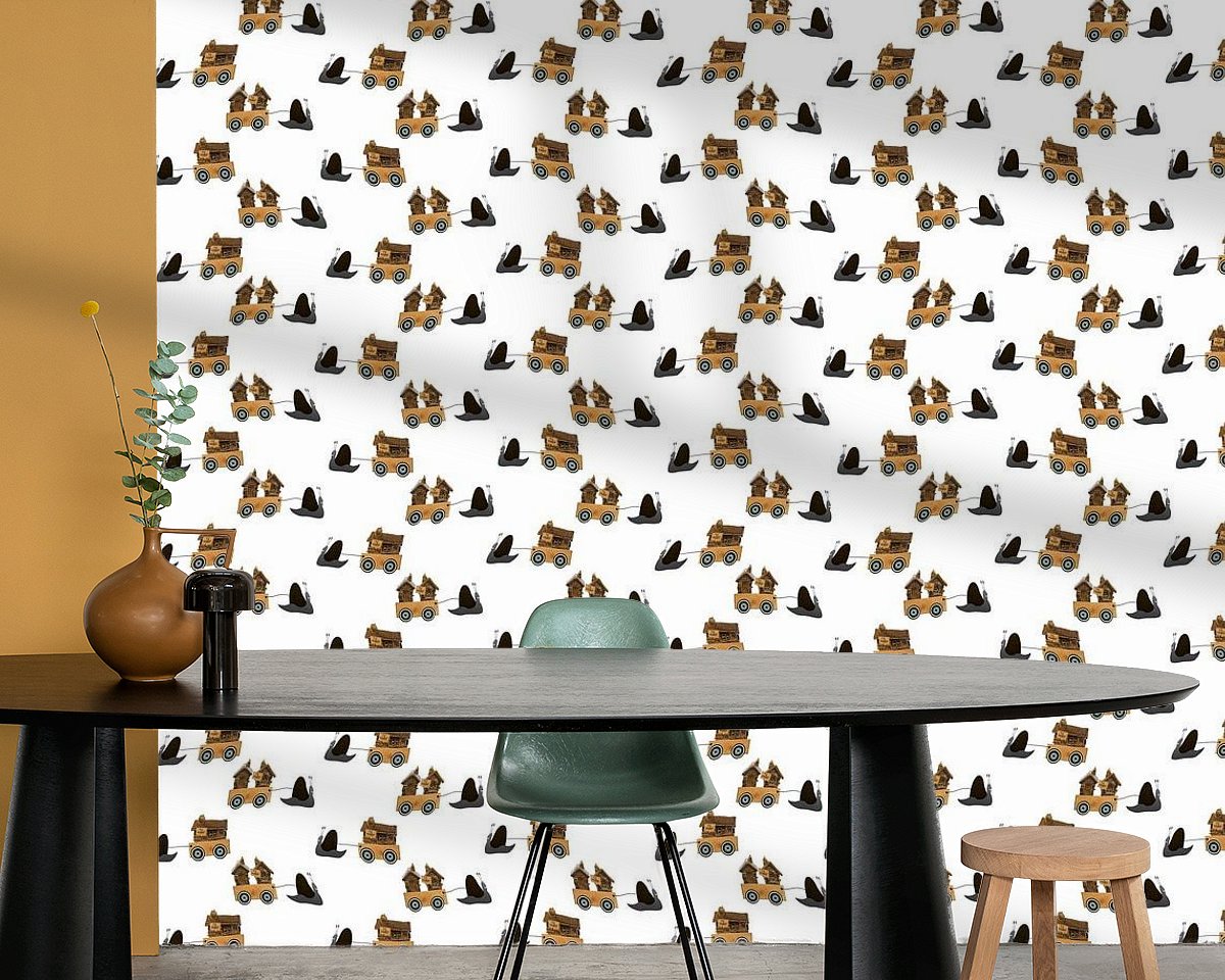 Voorbeeld van het werk in een kamer