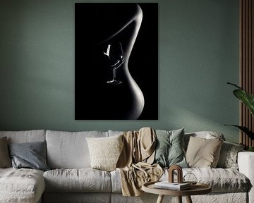 Femme nue vin rouge
