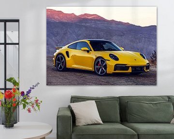 Porsche 911 Turbo Auto Geel van Steven Kingsbury