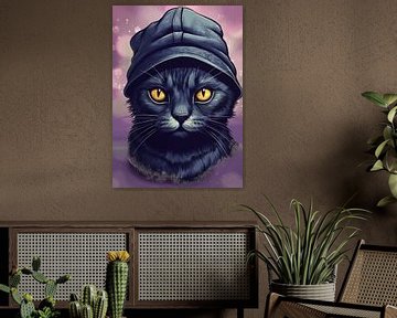 Zwarte kat van Bara Art051