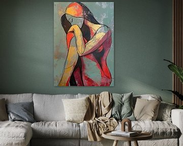 Modern minimalistisch figuur van Abstract Schilderij