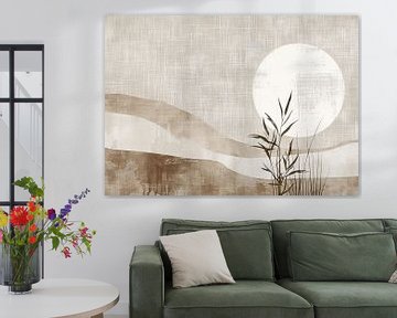 Landschapsschilderij Maan | Whispers of the Night Sky van Modern Collection