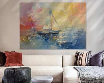 Zeilboot Abstract | Azure Sails Drift van Kunst Kriebels