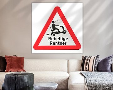 Warnung bord Mobility Scooter - Rebellische Rentner. van Grüntyers .