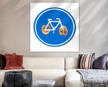 Pretzel fiets verkeersbord van Grüntyers .