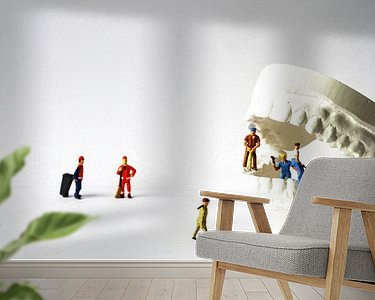 Voorbeeld van het werk in een kamer