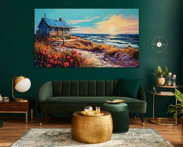 beach house sunset van CanvasbyCaro