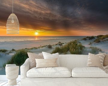 Texel strand Paal 17 Prachtige zonsondergang van Texel360Fotografie Richard Heerschap