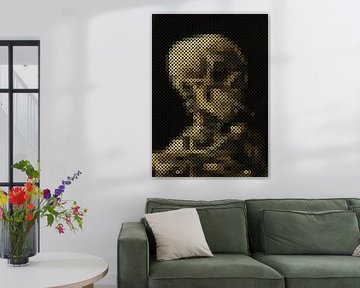 Crâne avec cigarette allumée