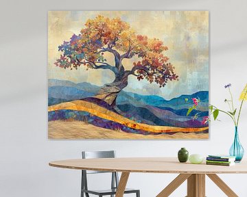 Abstracte Boom | Autumn Spectrum Essence van Kunst Kriebels