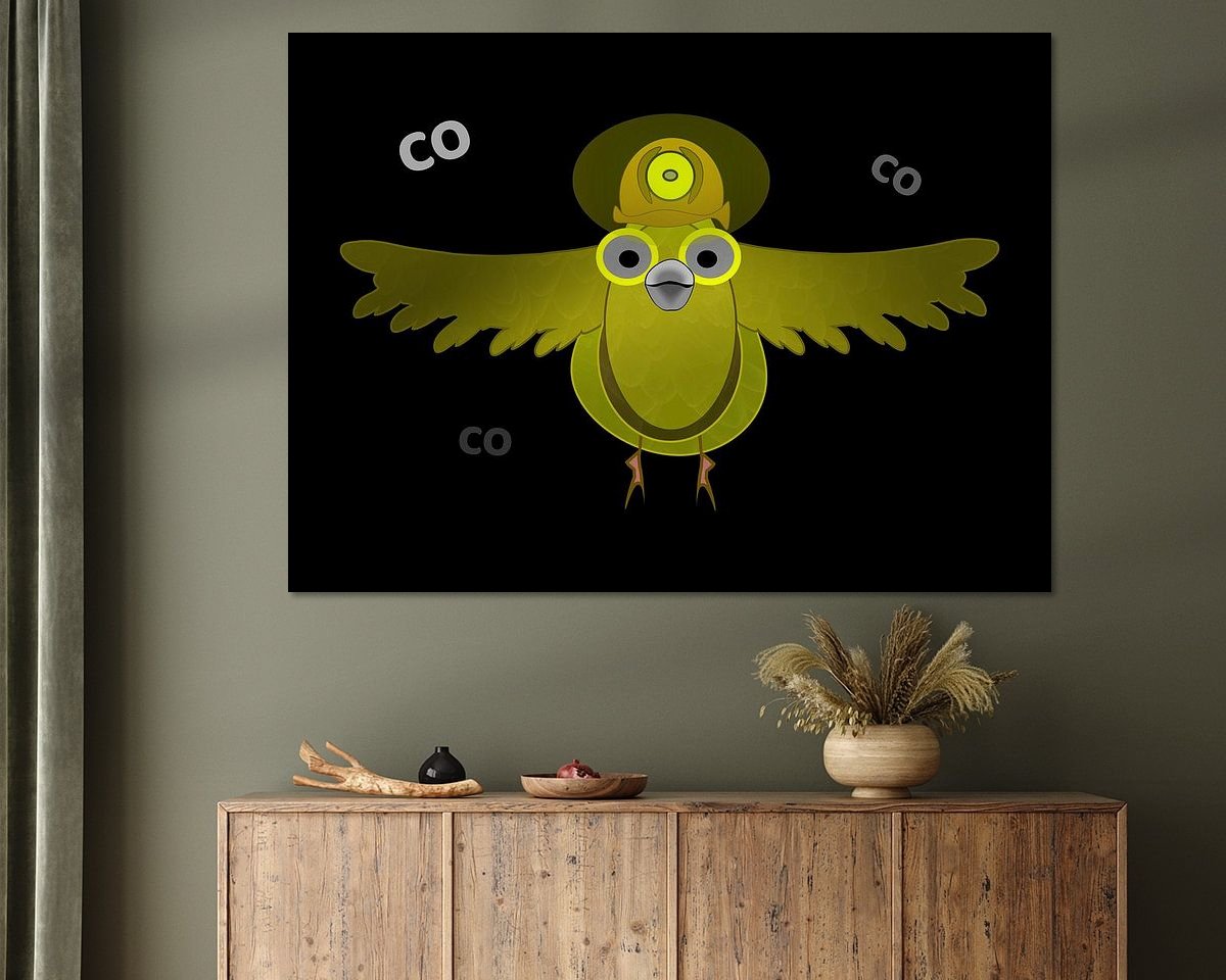 Voorbeeld van het werk in een kamer