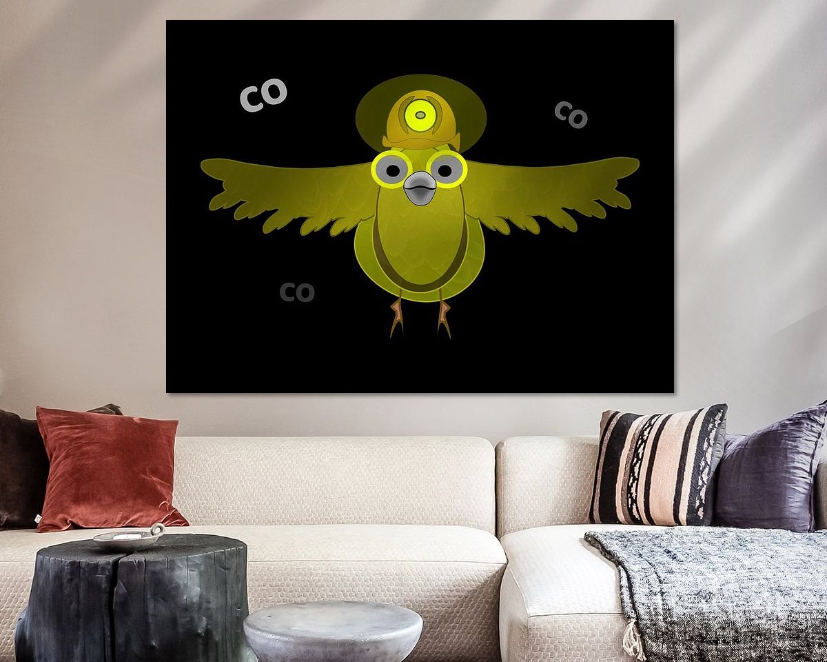 Voorbeeld van het werk in een kamer