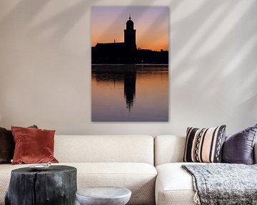 Lebuïnuskerk Deventer vlak voor zonsopgang van Ronald Pol