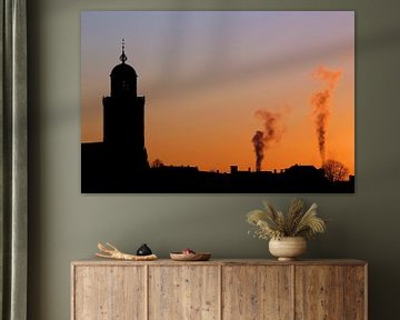 Lebuïnuskerk Deventer vlak voor zonsopgang van Ronald Pol