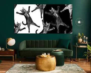 Foolish Cat in Weiß & Schwarz von Artmotifs Eve