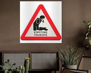 Warning sign. Vomiting tourists. by Grüntyers .