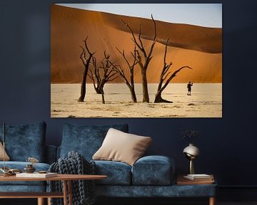 Sossusvlei zandduinen in de woestijn van Namibië van Henk Derks
