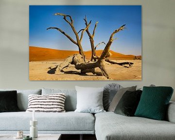 Sossusvlei zandduinen in de woestijn van Namibië van Henk Derks