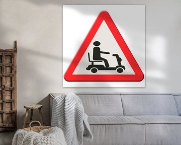 Scootmobiel waarschuwingsbord van Grüntyers .