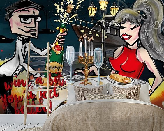 Voorbeeld van het werk in een kamer