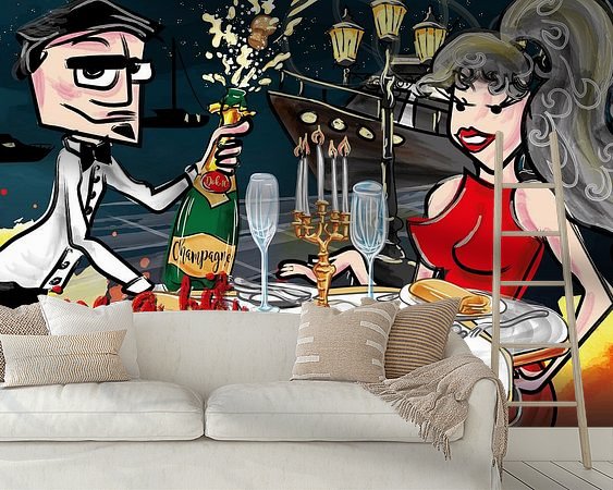 Voorbeeld van het werk in een kamer