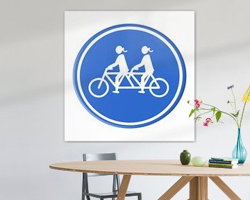 Road sign. Couple on a tandem. Woman/woman. by Grüntyers .