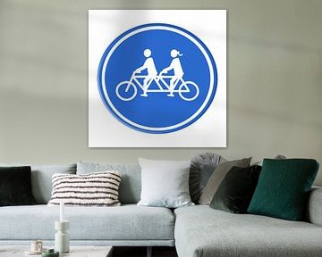 Road sign. Couple on a tandem. Man/woman. by Grüntyers .