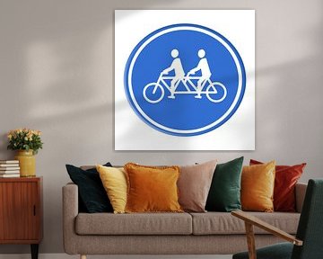 Road sign. Couple on a tandem. Man/Man by Grüntyers .
