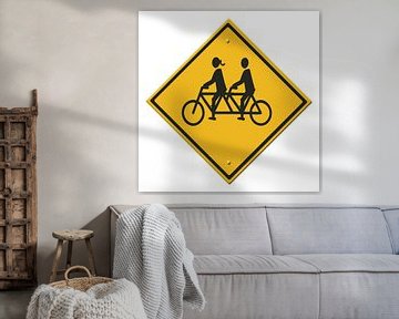 Road sign. Couple on a tandem. Woman/man. by Grüntyers .