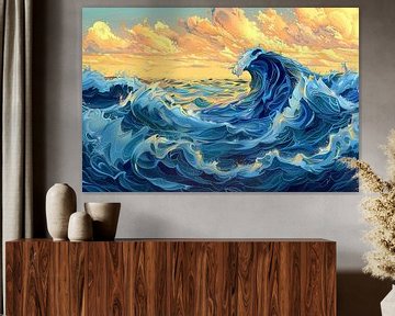 painting Japan wave abstract by Egon Zitter