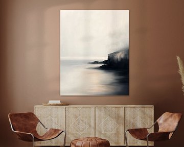 The sea, abstract minimalism by Japandi Art Studio