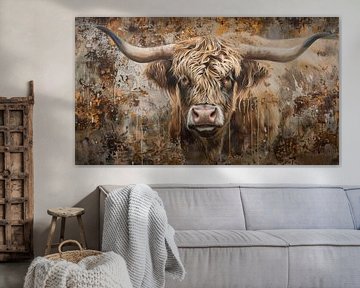 Hooglander te Midden van Textuur en Roest van Eva Lee