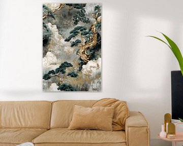 Digital art of bonsai trees among the clouds by Digitale Schilderijen