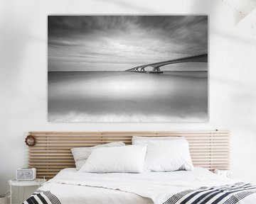 Zeelandbrug in zwart-wit van Tom Roeleveld